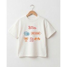 Babytex Araba Temalı Unisex Oversize Tişört – %100 Pamuk, Yarış Konseptli Günlük Tasarım