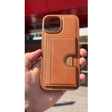 İzel Aksesuar Apple Iphone 15 Içi Kadife Kartlıklı Stantlı Kılıf