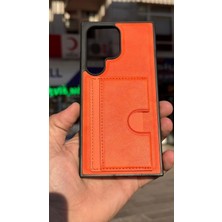 İzel Aksesuar Samsung Galaxy S24 Ultra Içi Kadife Kartlıklı Stantlı Kılıf