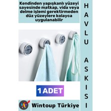 Wintoup #askı Montajsız Kendinden Yapışkanlı Kaydırmaz Mutfak Banyo Balkon Bez Lif Küçük Aksesuar Krom Kaplama Şık Estetik Pratik Tak Çıkar Havlu Askısı 1 Adet