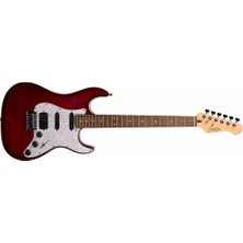 Guson Superstrat Hss Elektro Gitar Quilted Kırmızı