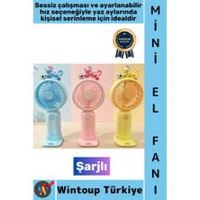 Wintoup #vantilatör Seyahat Tipi Kompakt Taşınabilir Hafif Sessiz Çalışma Ev Ofis Yaz Serinleme Şık Sevimli Kedi Figürlü Şarjlı Mini El Fanı Vantilatör