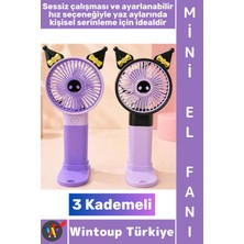 Wintoup #vantilatör Seyahat Tipi Kompakt Taşınabilir Hafif Sessiz Çalışma Ev Ofis Yaz Serinleme Şık Sevimli Anime Figürlü 3 Kademeli Şarjlı Mini El Fanı Vantilatör