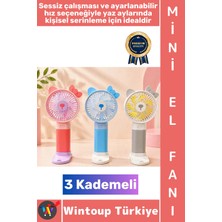 Wintoup #vantilatör Seyahat Tipi Kompakt Taşınabilir Hafif Sessiz Çalışma Ev Ofis Yaz Serinleme Şık Sevimli Model 3 Kademeli Şarjlı Mini El Fanı Vantilatör