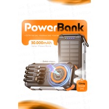 Ensiga Solar Powerbank 22.5W Hızlı Şarj Kablosuz Şarjlı LED Taşınabilir Şarj Cihazı 30000MAH