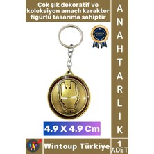 Wintoup #hediye Hediyelik Dekoratif Aksesuar Figür Koleksiyon Kırılma Çizilmeye Dayanıklı Karakter Figürlü Çok Şık Marvel Iron Man Anahtarlık 4,9 x 4,9 cm