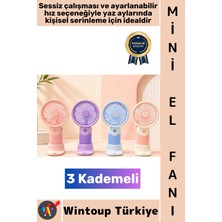 Wintoup #vantilatör Seyahat Tipi Kompakt Gündelik Taşınabilir Hafif Sessiz Çalışma Ev Ofis Yaz Serinleme Şık 3 Kademeli Şarjlı Mini El Fanı Vantilatör