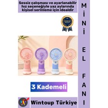 Wintoup #vantilatör Mini Çanta Boy Gündelik Seyahat Tipi Kompakt Taşınabilir Hafif Sessiz Çalışma Ev Ofis Yaz Serinleme Şık 3 Kademeli Şarjlı El Fanı Vantilatör