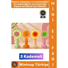 Wintoup #vantilatör Kompakt Taşınabilir Hafif Sessiz Çalışma Ev Ofis Seyahat Yaz Serinleme Sevimli Şık Renkli 3 Kademeli Işıklı Şarjlı Mini El Fanı Vantilatör