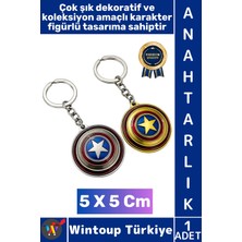 Wintoup #hediye Hediyelik Dekoratif Aksesuar Figür Koleksiyon Kırılma Çizilmeye Dayanıklı Karakter Figürlü Çok Şık Marvel Captan America Anahtarlık 5 x 5 cm