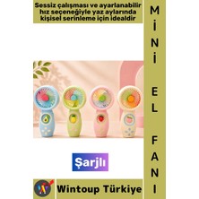 Wintoup #vantilatör Gündelik Mini Çanta Boy Seyahat Tipi Kompakt Taşınabilir Hafif Sessiz Çalışma Ev Ofis Yaz Serinleme Şık Sevimli Detaylı Şarjlı El Fanı Vantilatör