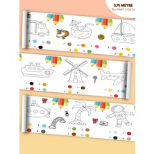 Esa Kids Hayvanlar Temalı Örnek Resimli Dev Rulo Boyama Kağıdı - 3.75 Metre Aktivite Seti