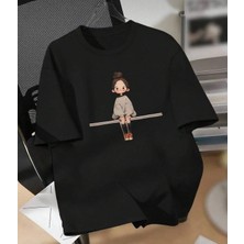 Nıgrum Pardus Özel Seri Özgür Kız Baskılı %100 Pamuk Oversize Kız Çocuk T-Shirt