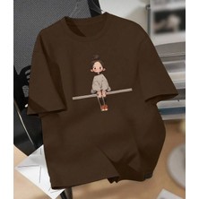 Nıgrum Pardus Özel Seri Özgür Kız Baskılı %100 Pamuk Oversize Kız Çocuk T-Shirt
