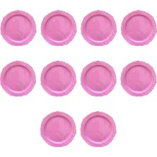 Omeyva Davet Parti Sunum Doğum Günü Pembe Renkli Sert Plastik Mika Tabak -26 cm - 6 Adetlik 10 Paket