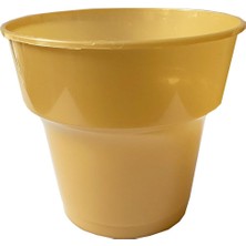 Omeyva Renkli Sert Mika Plastik Kristal Bardak - Altın - 6 Oz / 180 cc - 25'li Paket