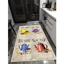 Özgürce Dijital Baskı Modern Mutfak Halısı, Dekoratif ve Yıkanabilir Dokuma