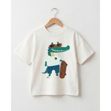 Babytex Oversize Unisex Tişört – %100 Pamuk, Skateboard Temalı Eğlenceli Bebek & Çocuk Tişört