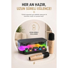 FaroxTech Bluetooth Karaoke Seti Çift Mikrofonlu Rgb Işıklı Kablosuz Hoparlör