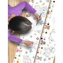 Esa Kids Hayvanlar Temalı Örnek Resimli Dev Rulo Boyama Kağıdı - 3.75 Metre Aktivite Seti