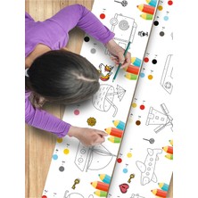 Esa Kids Hayvanlar Temalı Bebek ve Çocuk Için Örnek Resimli 3,75 Metre Rulo Boyama Kağıdıı