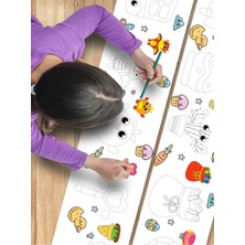 Esa Kids Hayvanlar Temalı Örnek Resimli Dev Rulo Boyama Kağıdı - 3.75 Metre Aktivite Seti