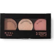 BZ Boutique Rival Loves Me 3 Steps Palette – Kontür, Aydınlatıcı ve Allık Paleti
