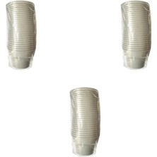 Omeyva Renkli Sert Mika Plastik Kristal Bardak - Gümüş Gri - 6 Oz / 180 cc - 75 Adet