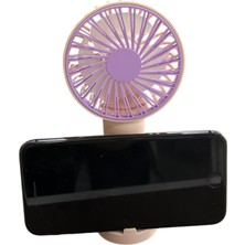 Glr 1 Adet Renkli Şarjlı Mini El 3 Kademeli Fanı ve Standlı Masa Fanı Çanta Boy Vantilatör Pervane Taşınabilir