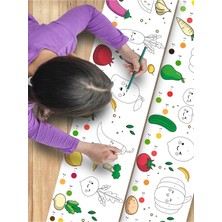 Esa Kids Sağlıklı Besinleri Tanıyalım! 3.75M Örnek Görselli Sebze ve Meyve Dev Boyama Rulosu