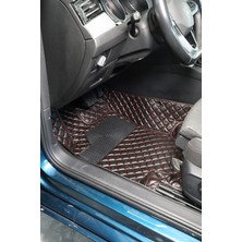 Bmw 3 Serisi F30 2012-2018 Siyah Üzeri Kırmızı Dikiş 8d Diamond Kaymaz Deri Oto Paspas