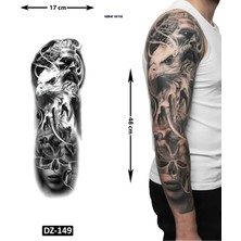 Tattoo Gerçekçi Kartal Zeus 2 Hatalık Tam Kol Bacak Yapıştırma Geçici Dövme 48 cm