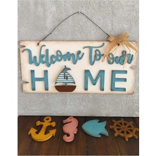 Özgürce Ahşap Dekoratif Welcome Mıknatıslı Tak Çıkar Pano, Şık ve Kullanışlı