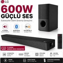 Lg 600 W Yüksek Çıkış Gücüne Sahip 4.1 Kanal Bluetooth Destekli Subwoofer Içeren Ev Sinema Sistemi Soundbar ve Kablosuz Müzik Dinleme Seti