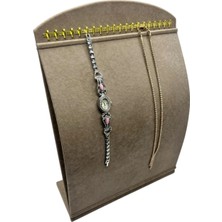 Özgürce Yeşil Süet Kumaş Dik Bombeli Takı Standı, 34X24 Cm, Yerli Üretim