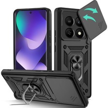 Microcase Xm Poco M8 / Redmi Note 15 5g ile Uyumlu Qubec Serisi Kamera Kapaklı Yüzük Standlı KILIF-AL5117