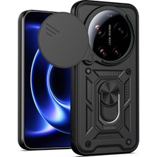 Microcase Xm 17 Ultra ile Uyumlu Qubec Serisi Kamera Kapaklı Yüzük Standlı KILIF-AL5117