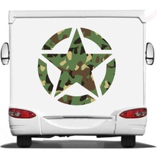 Sticker Usta Askeri Yıldız Kamuflaj Sticker Araba Oto Motosiklet Karavan Sticker 00181