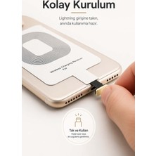 FaroxTech Ablosuz Şarj Dönüştürücü Lightning Girişli Qi Wireless Şarj Adaptörü Ultra Ince Şarj Aparatı