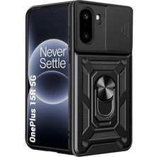 Microcase Oneplus 15R / Ace 6 ile Uyumlu Qubec Serisi Kamera Kapaklı Yüzük Standlı KILIF-AL5117