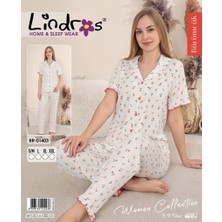 Lindros Bürümcük Çiçekli Kadın Pijama Takımı