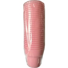 Omeyva Renkli Sert Mika Plastik Kristal Bardak - Pembe - 6 Oz / 180 cc - 25'li Paket