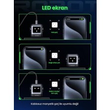 Naque Nexode Rg 65W Robotgan Şarj Cihazı - 3-Port Hızlı Şarj Cihazı USB C Güç Kaynağı MacBook Pro/air, Ipad, 15 Pro Max, Galaxy S24 Ultra, Steam ile Uyumlu LED (Siyah)