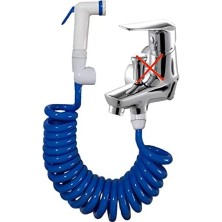 Naque Spiral Mandallı Şattaf Başlıklı Evcil Hayvan Yıkama ve Duş Hortum Seti 3.5 Metre… (Gri)