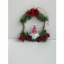 Özgürce Yılbaşı ve Noel Temalı Yapay Çiçek Dekoratif Kapı Süsü