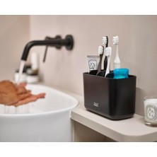 Naque Easy-Store Diş Fırçası Tutucu Caddy, Banyoda Saklama, Büyük, Mat Siyah