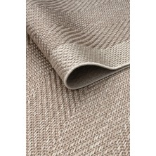 Kilim Hasır Halı Kaymaz Taban Makinede Yıkanabilir Toz Hav Vermez Çerçeveli Sisal 6632 Bej Krem