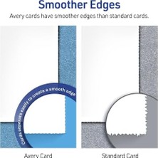 Naque Besleme Teknolojisine Sahip Yazdırılabilir Çadır Kartları, 2,5 "x 8,5", Kabartmalı Kenarlıklı Beyaz, Lazer Veya Mürekkep Püskürtmeli Yazıcılar Için 100 Boş Yer Kartı (05305)