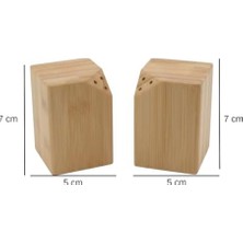 Naque Doğal Bambu 2’li Tuzluk ve Karabiberlik Seti – Ahşap Baharatlık, Şık Masa Üstü Tuzluk Seti, Sağlıklı ve Dayanıklı Baharatlık