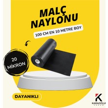 Karaoğlu Vakum Ambalaj Malç Naylonu 120 cm x 10 Metre Dayanıklı Kalın Siyah Deliksiz Çilek Malc Naylonu Bitki Sera Taban Örtüsü